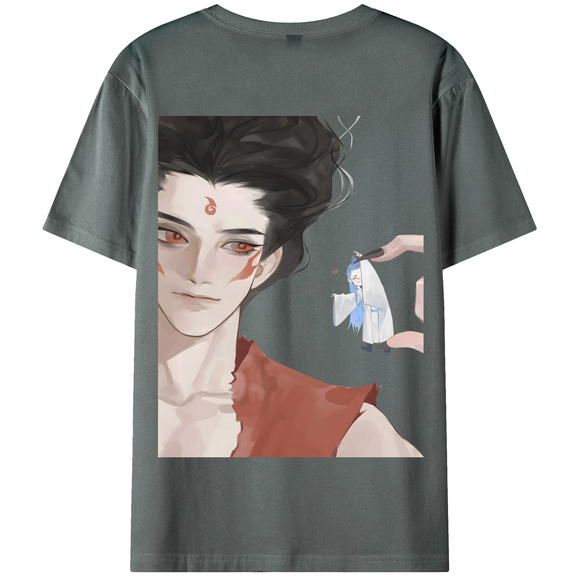 （画像用） Ne Zha 2 ナタ 魔童の大暴れ 綿100％半袖Tシャツ（背面プリント）